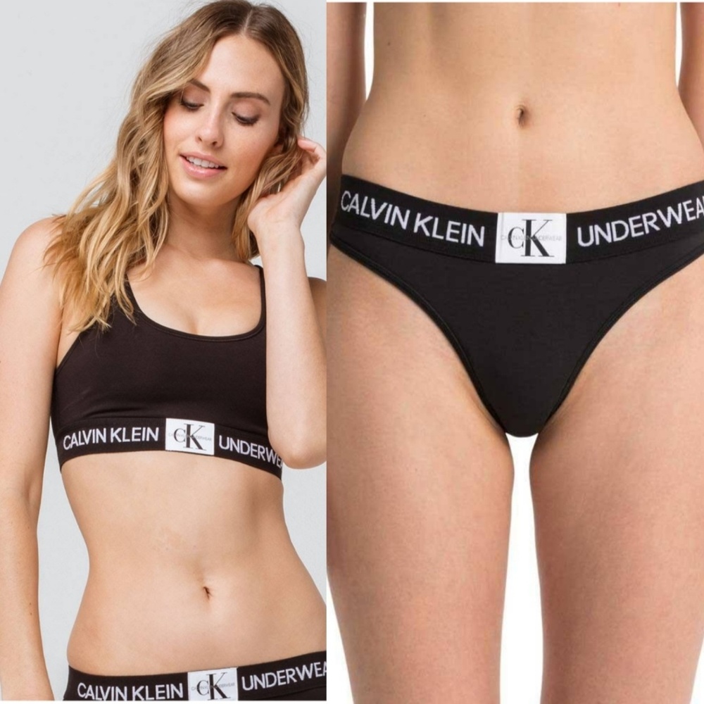 🖤Calvin Klein Black Monogram Modern Thong Set🖤